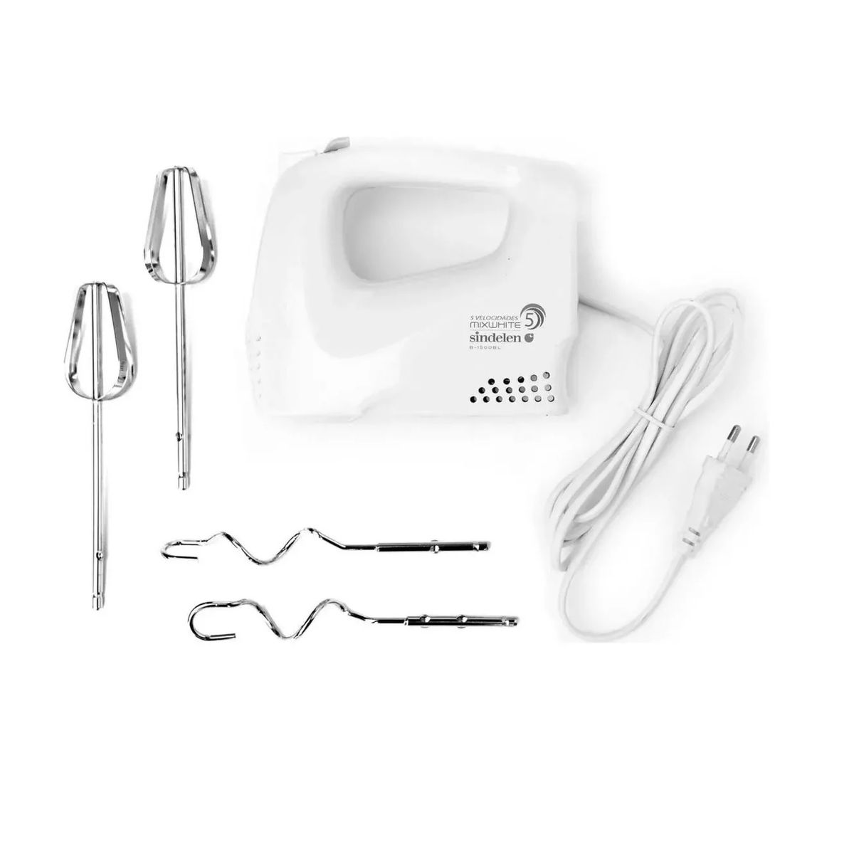 SINDELEN - Batidora De Mano Sindelen B-1500bl Acero 5 Velocidades