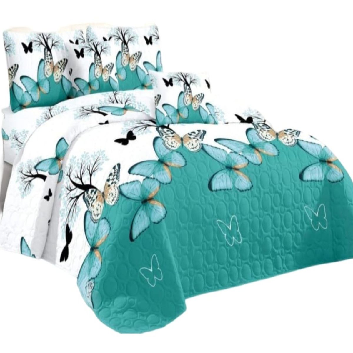 GENERICO - Cubrecama Quilt Verano King + 2 Fundas Almohada DA6