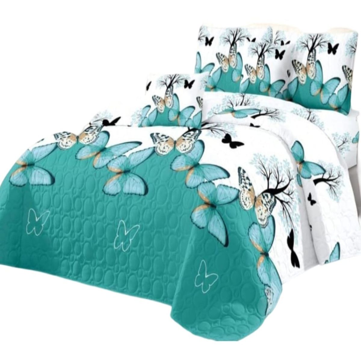 GENERICO - Cubrecama Quilt Verano King + 2 Fundas Almohada DA6
