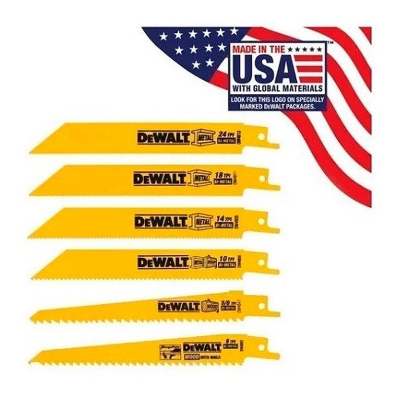 DEWALT - Set 6 Hojas De Sierra Sable Madera Y Metal Dewalt Dw4856