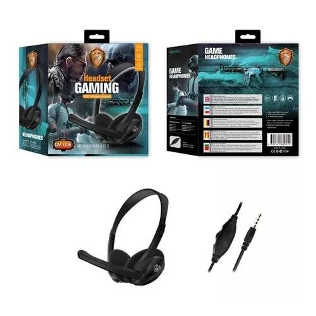 GENERICO - Audifonos gamer GM-006 cable 3.5 mm con microfono