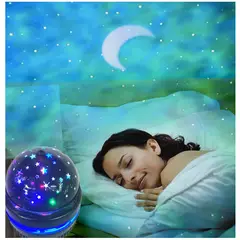 GENERICO - Mini Proyector De Luz De Cielo Estrellado Y Luna Esfera Giratoria USB