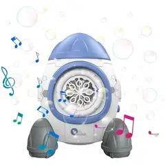 GENERICO - Maquina Soplador De Burbujas Forma De Cohete Infantil Niños Azul