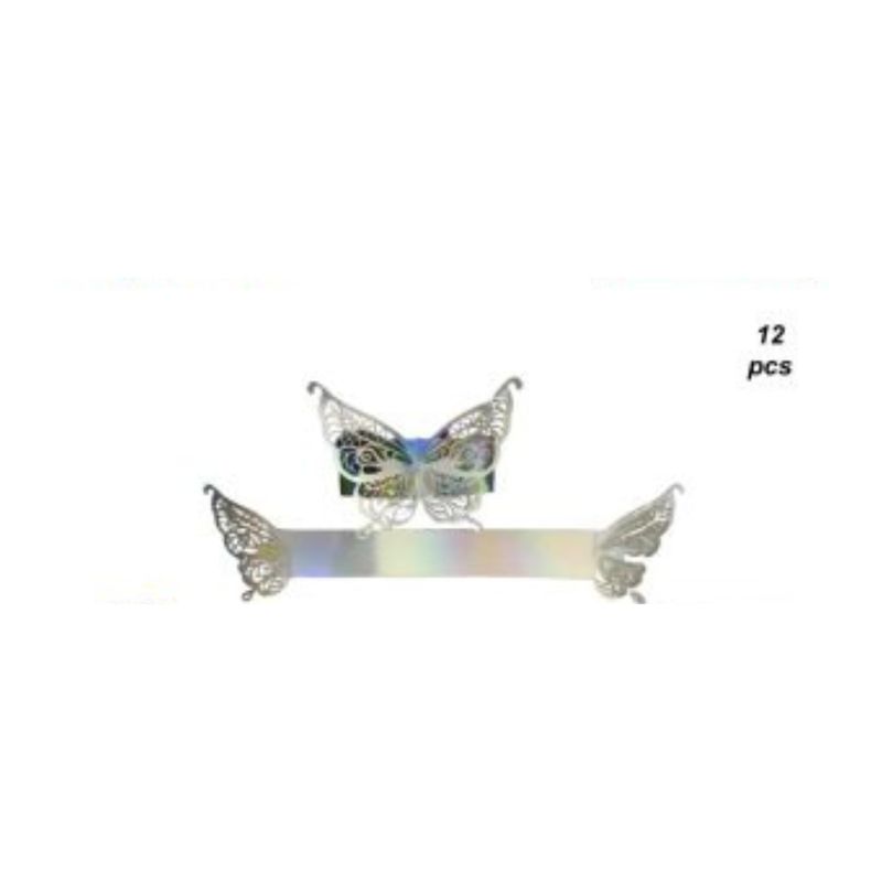 GENERICO - TOPPER PARA PASTEL DE CUMPLEAÑOS MARIPOSA 12 PCS