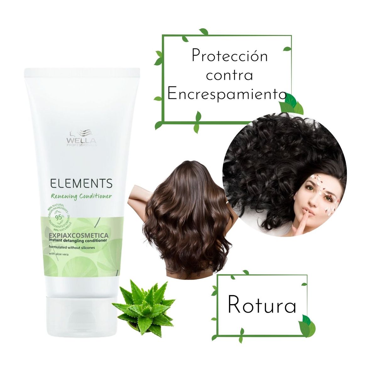 WELLA - Acondicionador Wella Elements Renewing 200ml Suavidad Brillo Hidrata Contrala Encrespamiento Antiquiebre