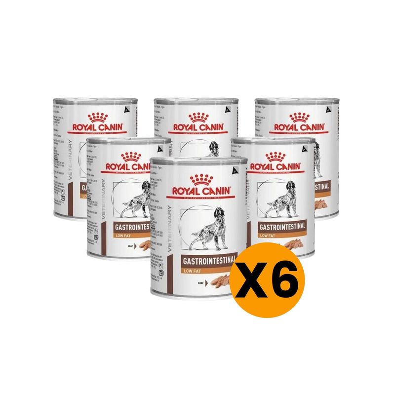 ROYAL CANIN - ALIMENTO ROYAL GASTROINTESTINAL LOW FAT Lata 420Gr PACK X6