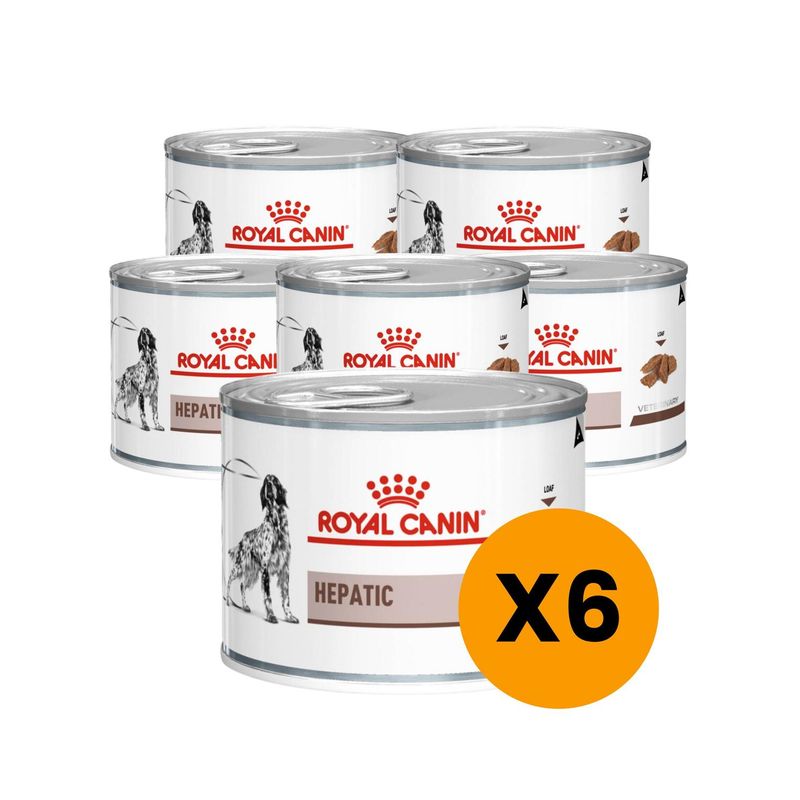 ROYAL CANIN - Alimento Royal Canin Hepatic Para Perro Lata 200gr - Pack X6