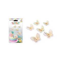 GENERICO - TOPPER PARA PASTEL DE CUMPLEAÑOS MARIPOSA 6 PCS