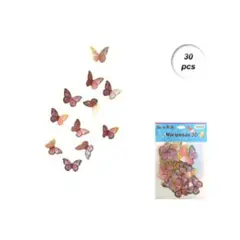 GENERICO - TOPPER PARA PASTEL DE CUMPLEAÑOS MARIPOSA 30 PCS
