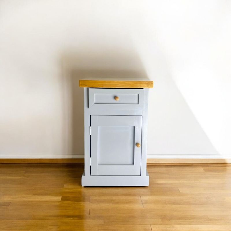 GENERICO - Velador de 3 niveles (RUSTICO CON RIEL TELESCOPICO ) MGR MUEBLES