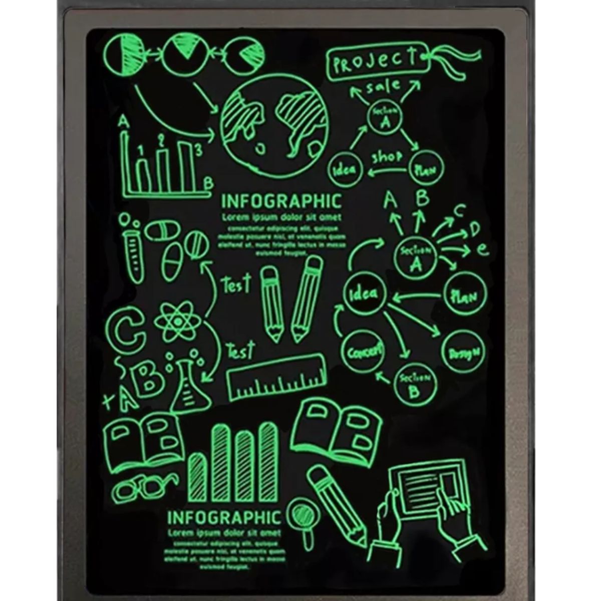 GENERICO - Tablero Mágico 16 Pizarra De Notas Lcd Dibujo Y Escritura