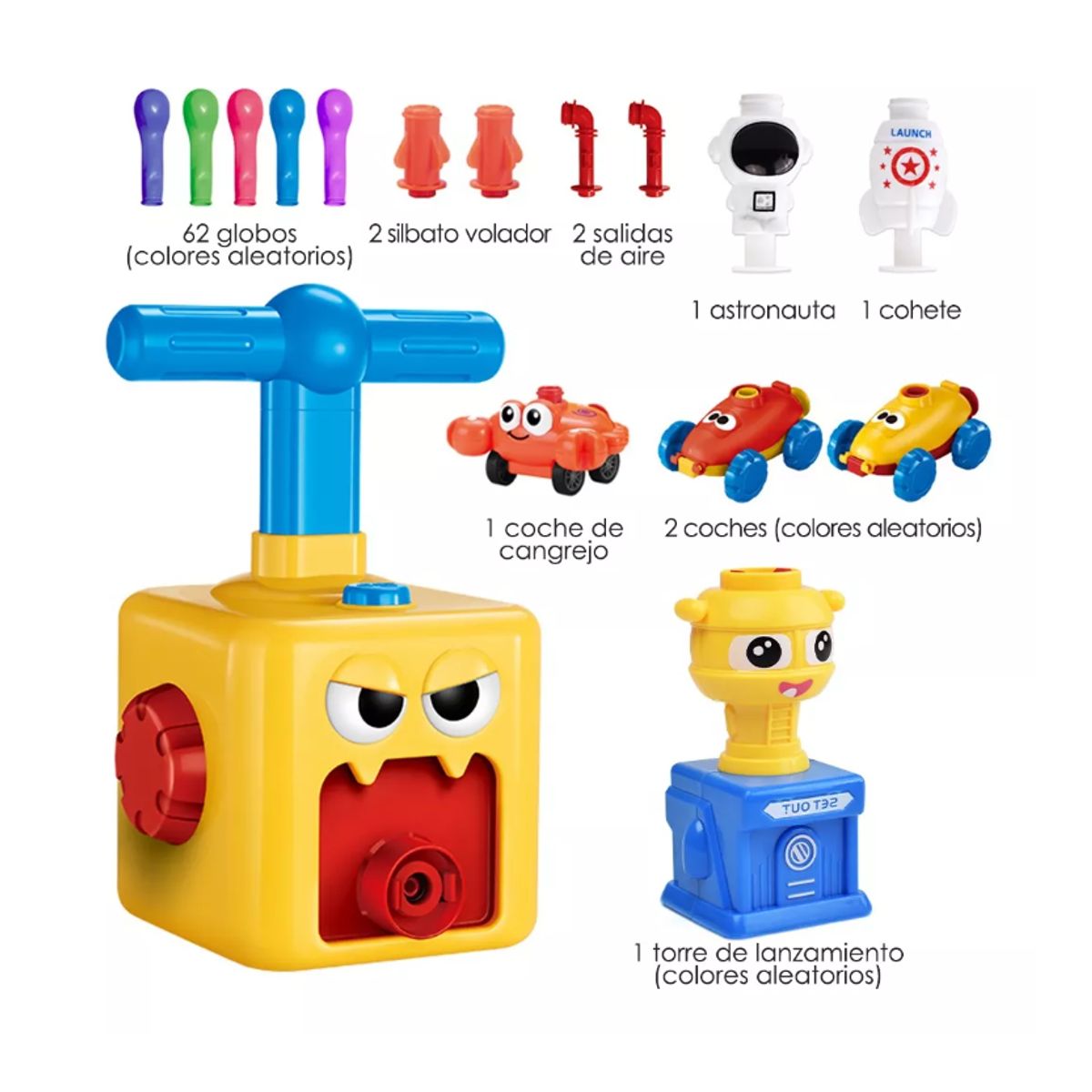 GENERICO - Bombín Lanzador 62 Globos Inflador De Auto Juguete Niño Niña