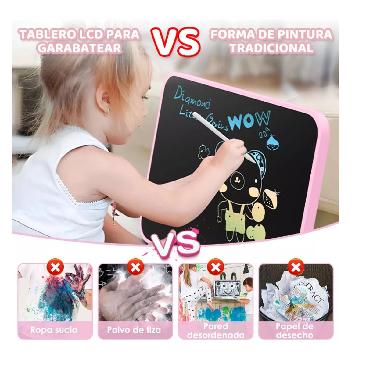 GENERICO - Pizarra Mágica Tablet Dibujo Lcd 16 Recargable Juguete Niños
