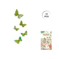GENERICO - TOPPER PARA PASTEL DE CUMPLEAÑOS MARIPOSA 12 PCS