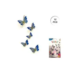 GENERICO - TOPPER PARA PASTEL DE CUMPLEAÑOS MARIPOSA 12 PCS