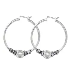 MABELITA - Aros Argollas de Plata Bali 35 mm