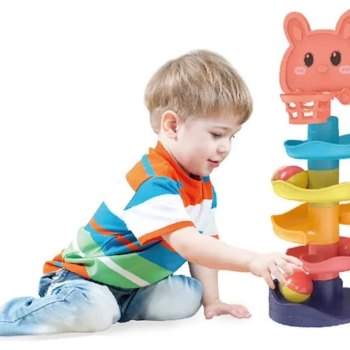 GENERICO - Juego Didáctico Bebe Torre Tobogán Mono Lanza Pelotas Gato