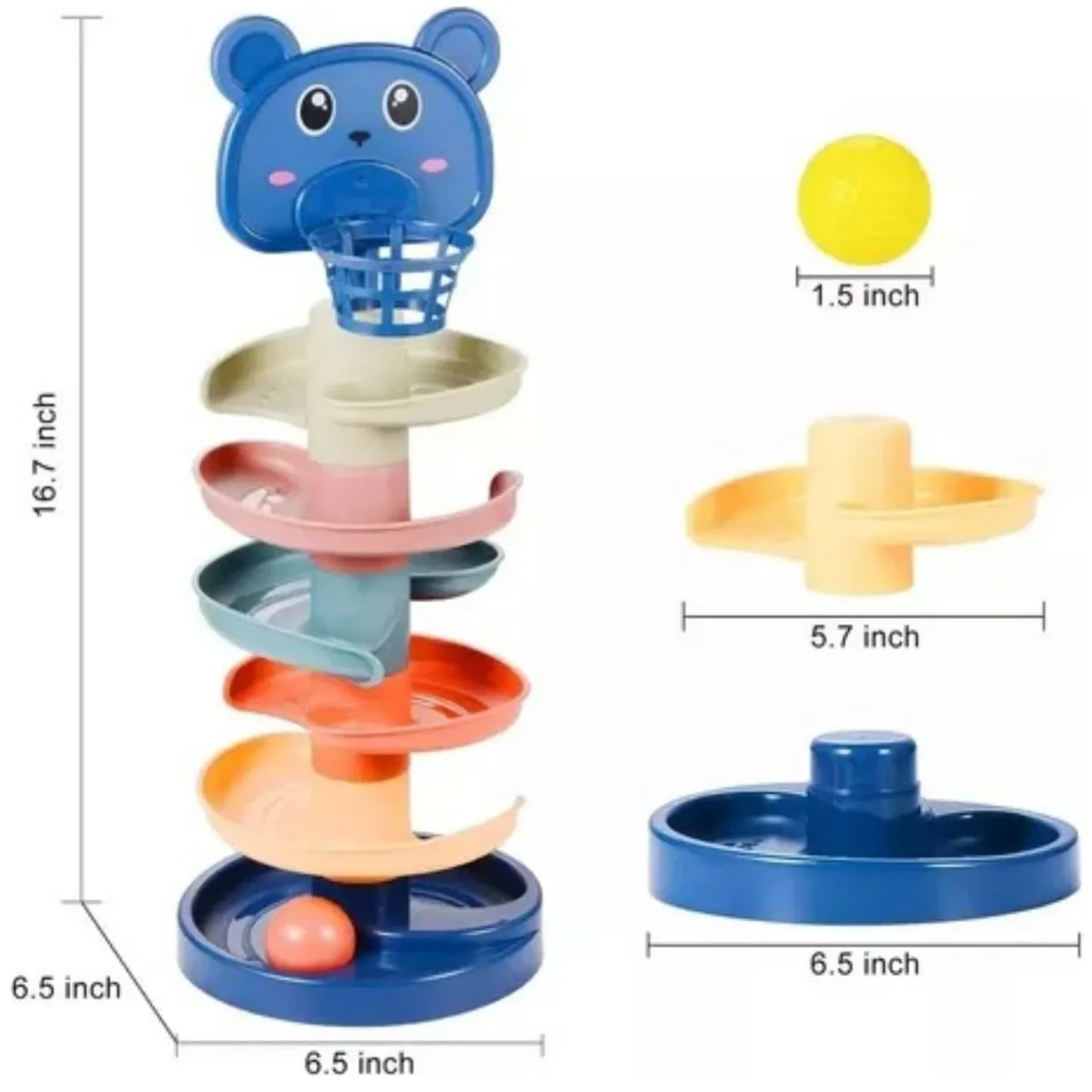 GENERICO - Juego Didáctico Bebe Torre Tobogán Mono Lanza Pelotas Gato