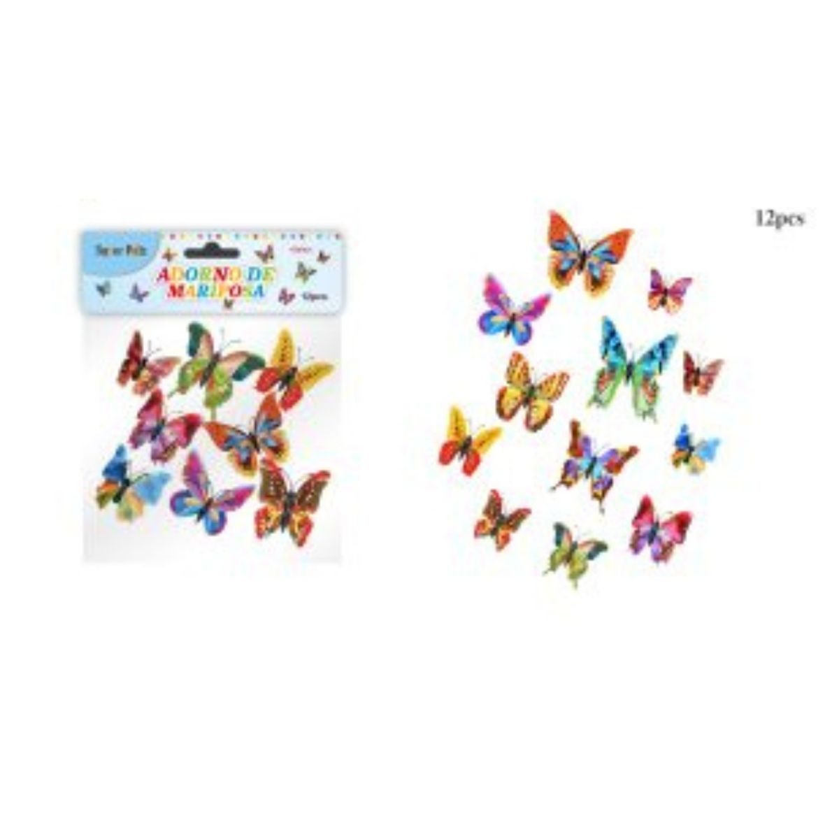 GENERICO - TOPPER PARA PASTEL DE CUMPLEAÑOS MARIPOSA 12 PCS