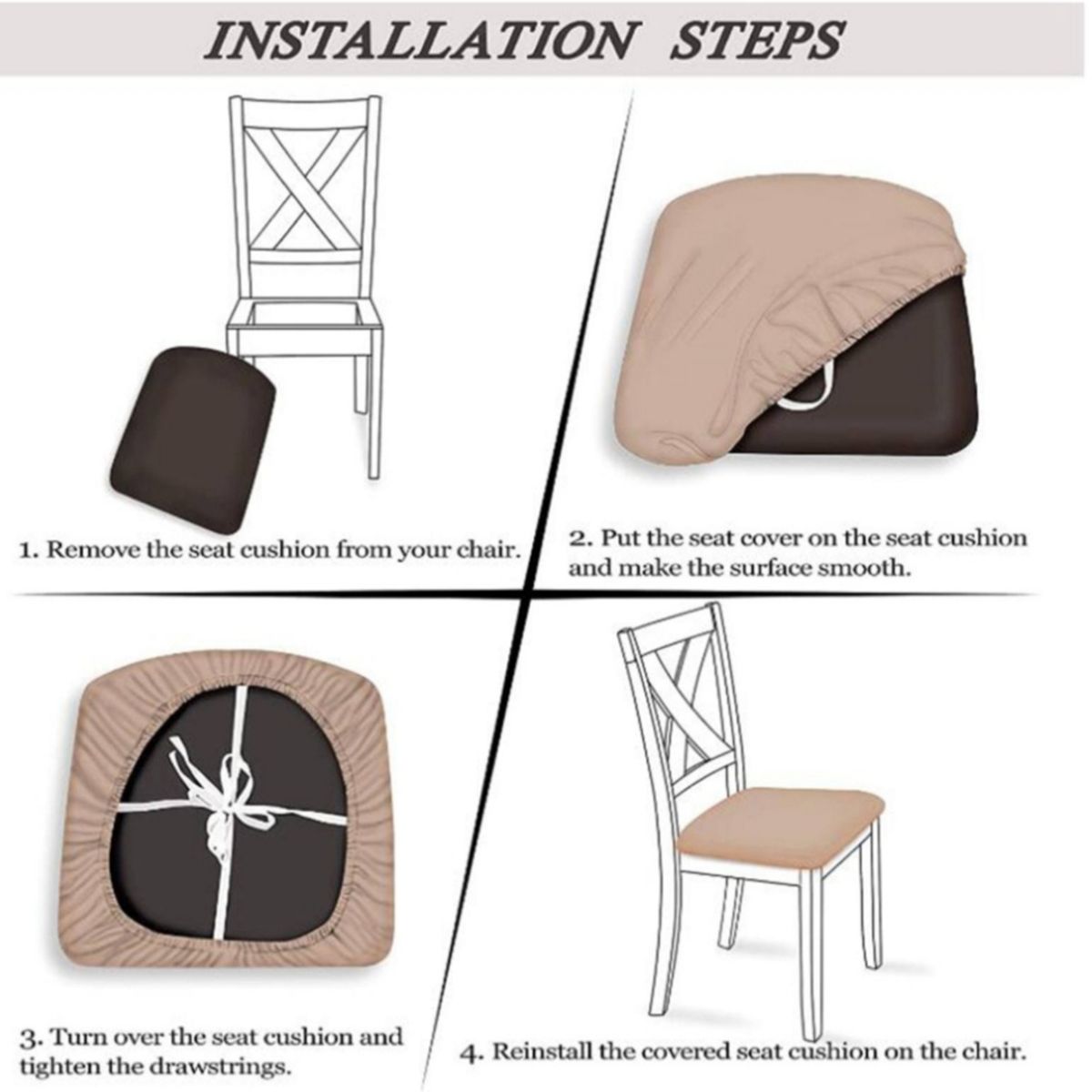GENERICO - Pack de 8 fundas Cubre Asientos para sillas