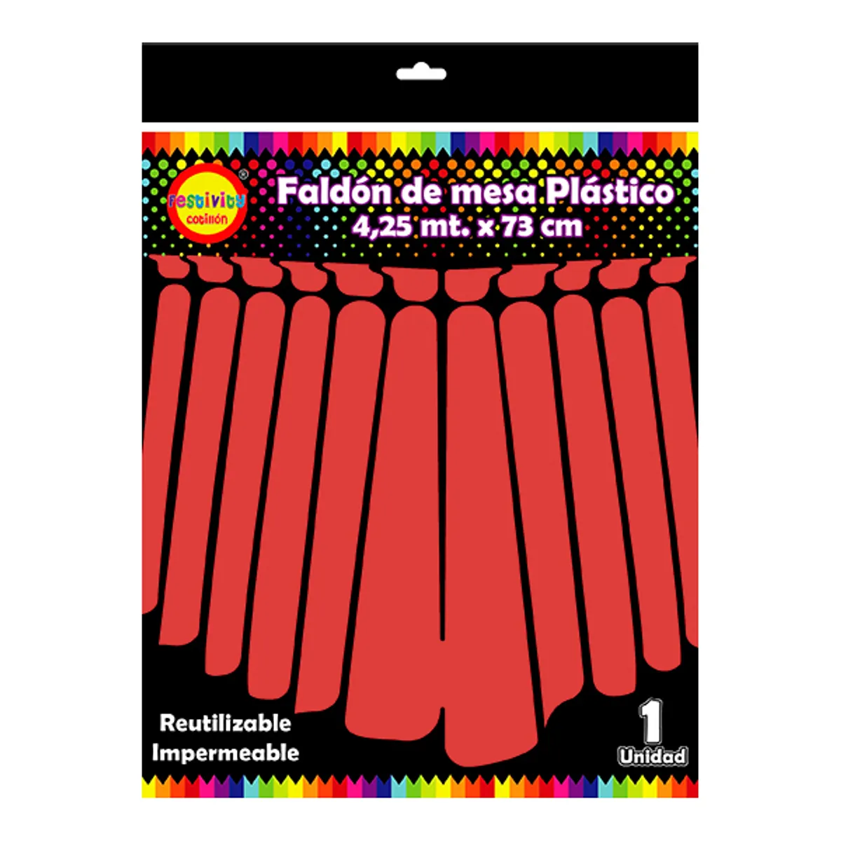 GENERICO - FALDON MESA ROJO 4.25 MT X 73 CM X1 UNI