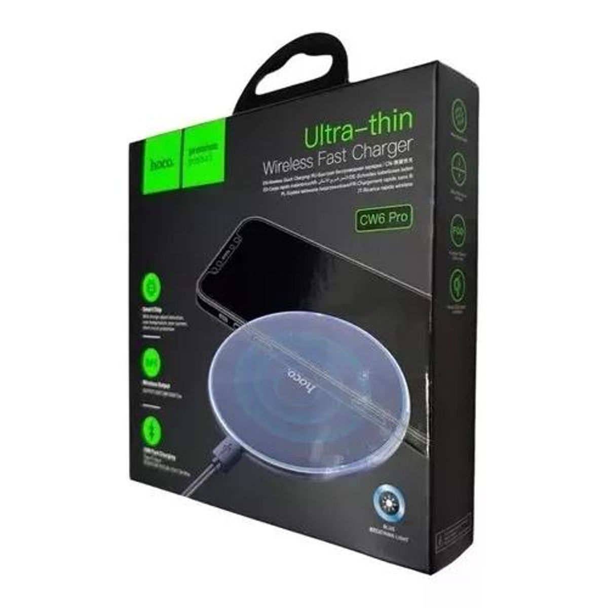 GENERICO - Cargador inalámbrico Qi Hoco carga rápida ultra delgado