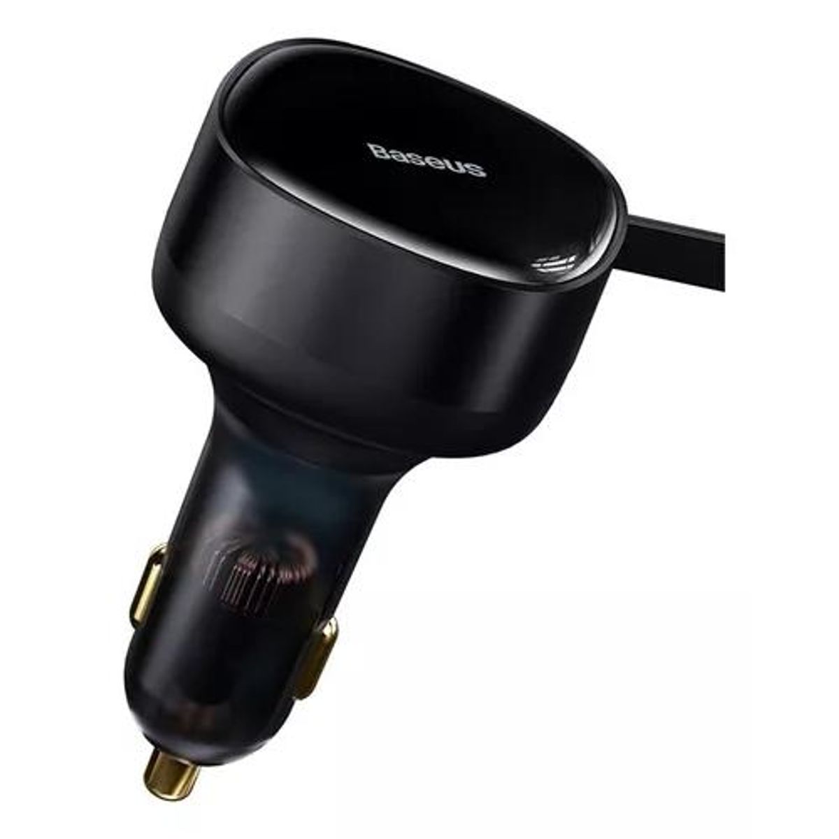 GENERICO - Cargador rápido auto Baseus 2 en 1 cable retráctil 30W negro