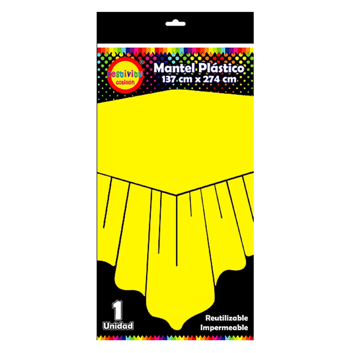 GENERICO - MANTEL REUTILIZABLE 137X274 CM AMARILLO X1 UNI