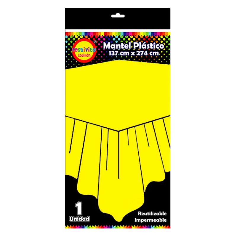 GENERICO - MANTEL REUTILIZABLE 137X274 CM AMARILLO X1 UNI