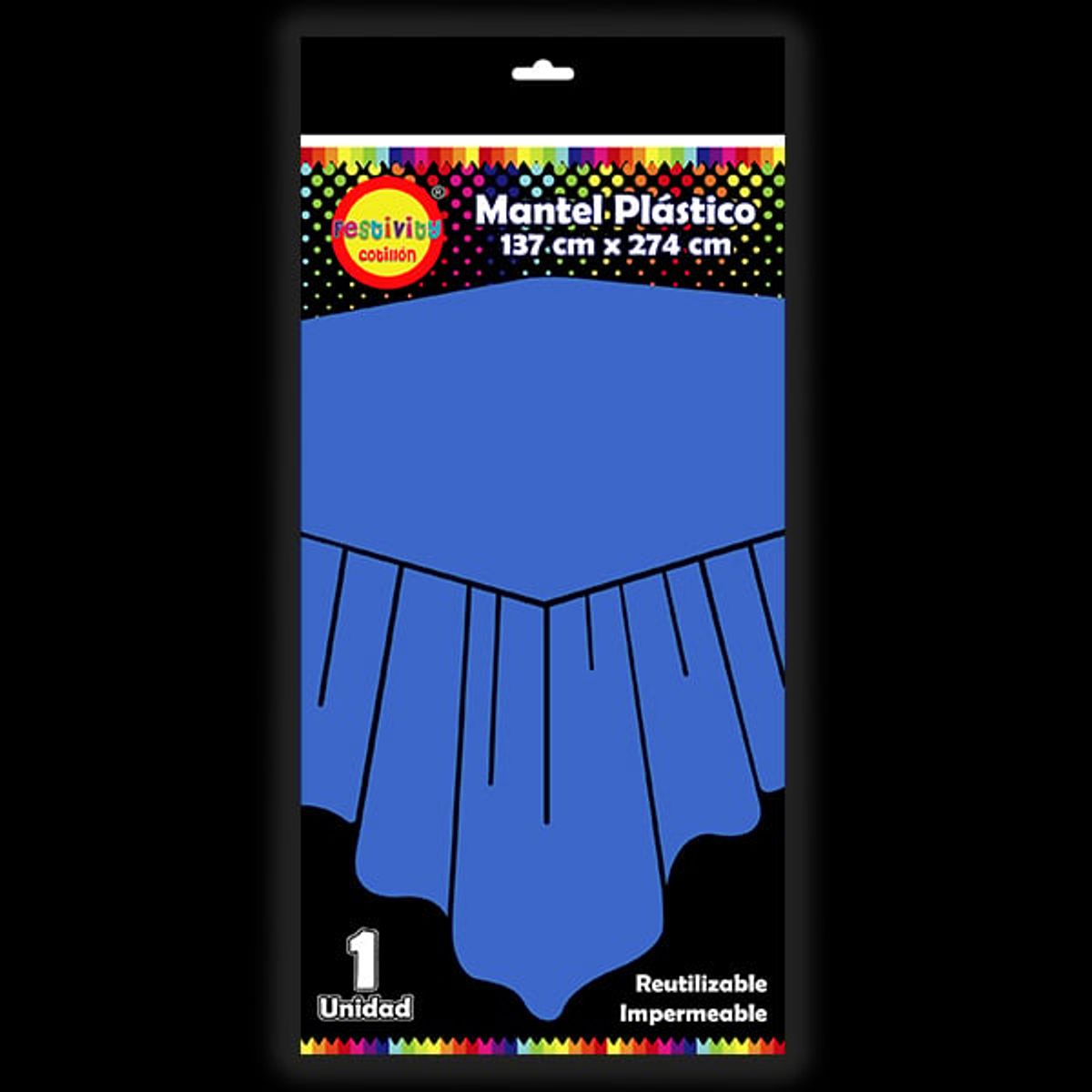 GENERICO - MANTEL REUTILIZABLE 137X274 CM AZUL REY X1 UNI