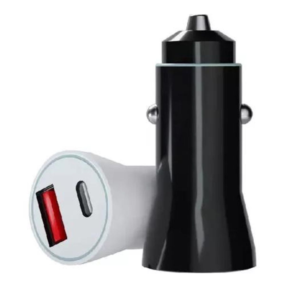 GENERICO - Cargador auto USB y tipo C 12V-24V carga rápida 20W mini
