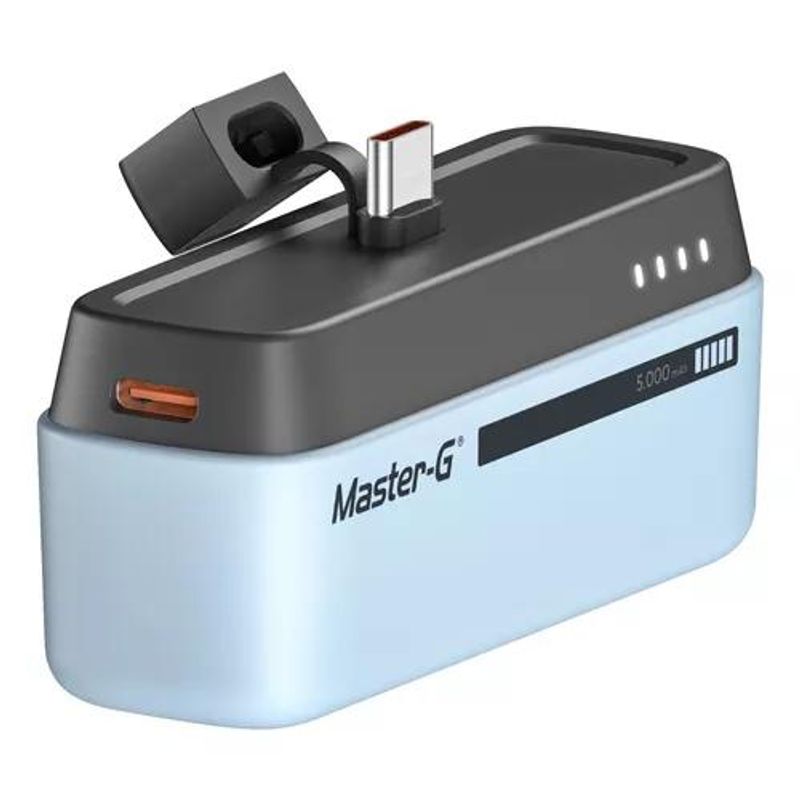 GENERICO - Cargador base portátil pocket 5000 mAh tipo C color celeste