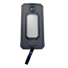 GENERICO - Cargador portátil solar con linterna y brújula 20000 mAh negro