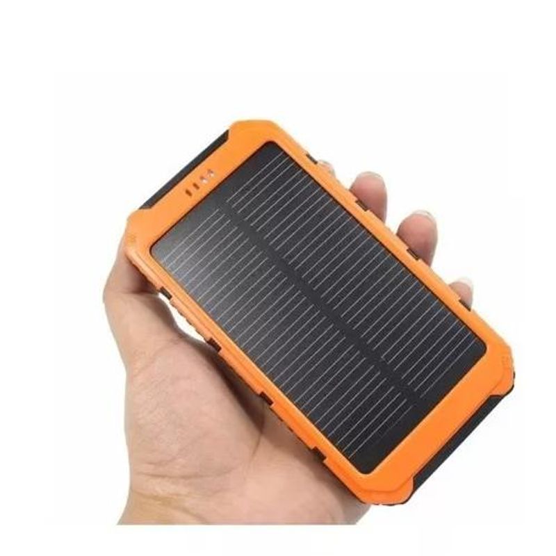 GENERICO - Batería portátil externa 20000 mAh 2 USB solar power bank negro