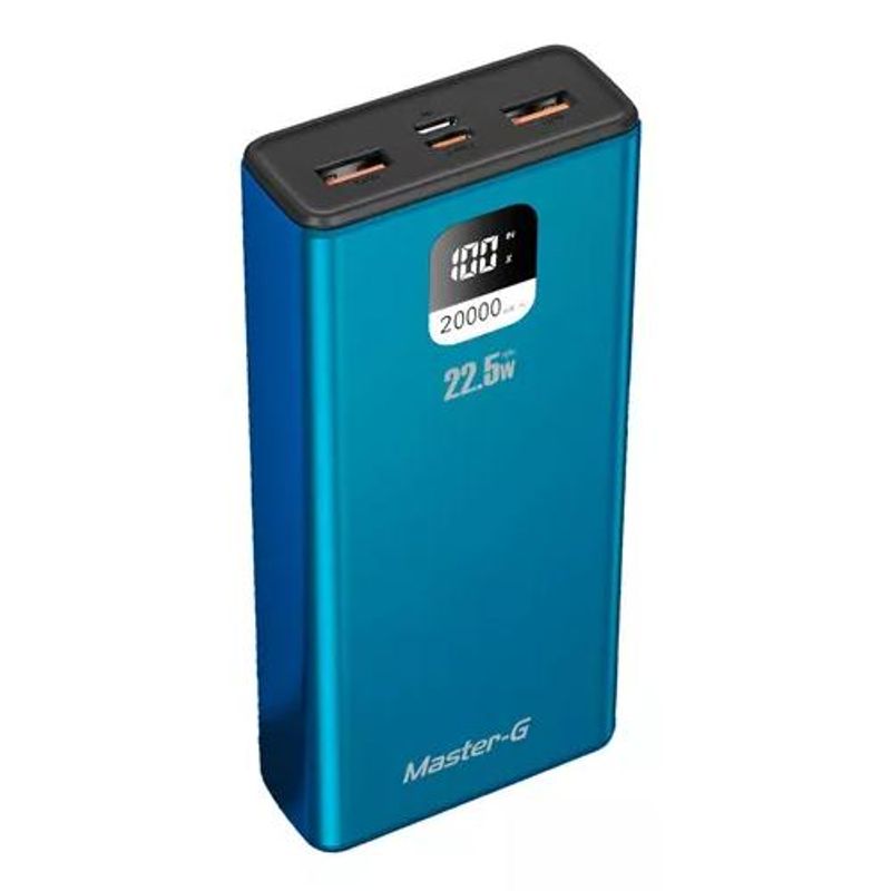 GENERICO - Batería externa power bank 20000 mAh 225W PD Master-G color azul