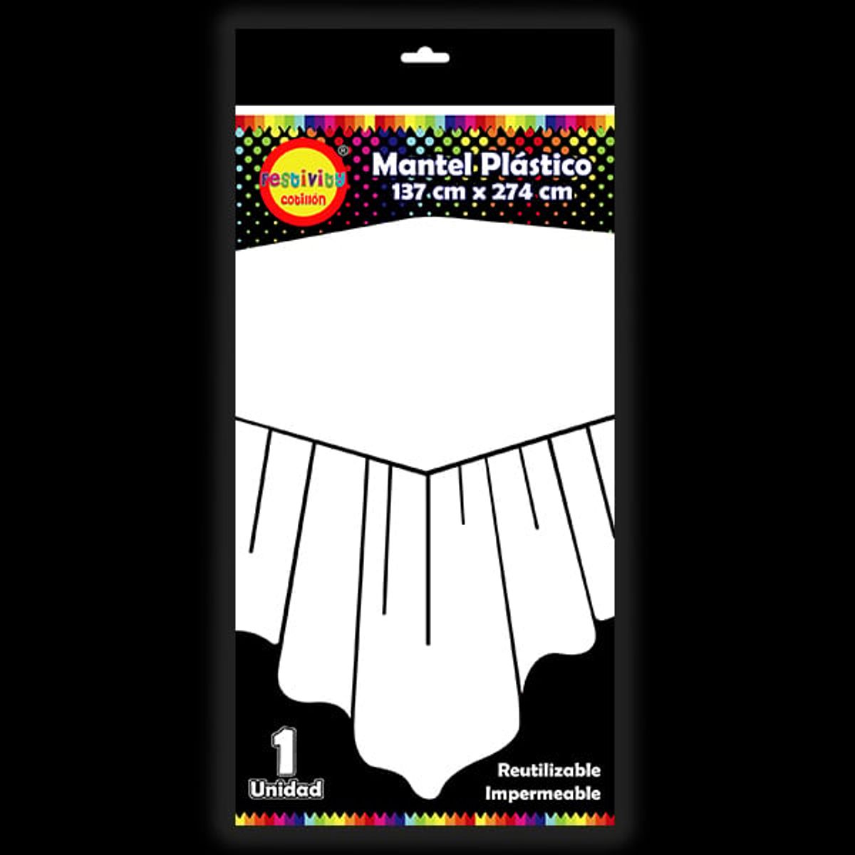 GENERICO - MANTEL REUTILIZABLE 137X274 CM BLANCO X1 UNI