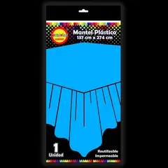 GENERICO - MANTEL REUTILIZABLE 137X274 CM CELESTE X1 UNI