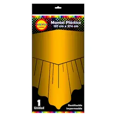GENERICO - MANTEL REUTILIZABLE 137X274 CM DORADO X1 UNI
