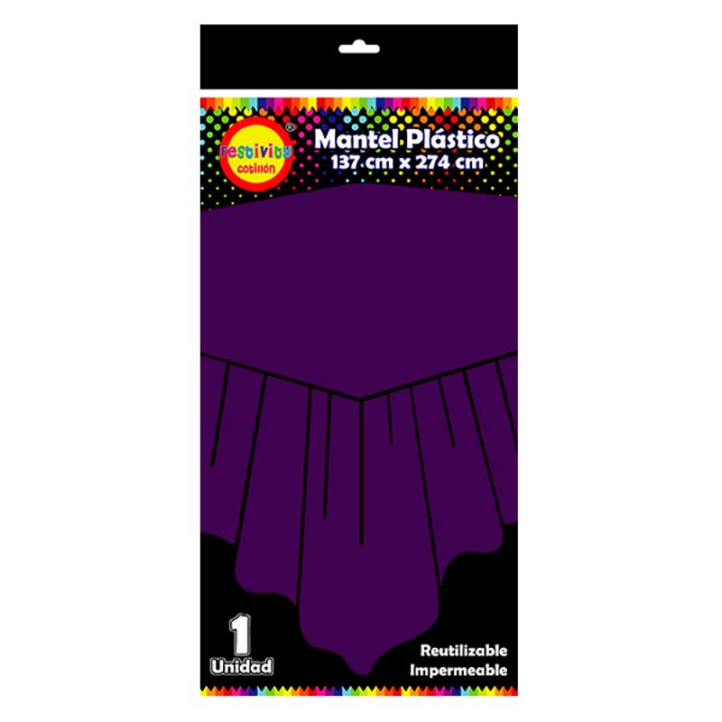 GENERICO - MANTEL REUTILIZABLE 137X274 CM MORADO X1 UNI