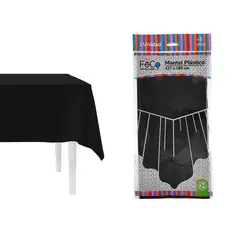 GENERICO - MANTEL REUTILIZABLE 137X274 CM NEGRO X1 UNI