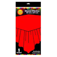 GENERICO - MANTEL REUTILIZABLE 137X274 CM ROJO X1 UNI