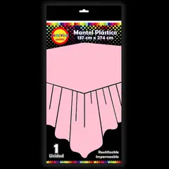 GENERICO - MANTEL REUTILIZABLE 137X274 CM ROSADO X1 UNI