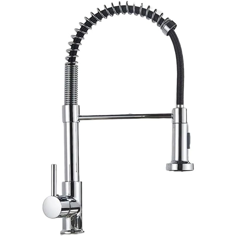 GENERICO - Llave Grifo Lavaplatos Monomando Resorte De Lujo Plateada