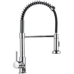 GENERICO - Llave Grifo Lavaplatos Monomando Resorte De Lujo Plateada