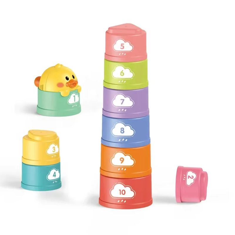 GENERICO - Juguete de Baño Torre Apilable 2 en 1 Montessori