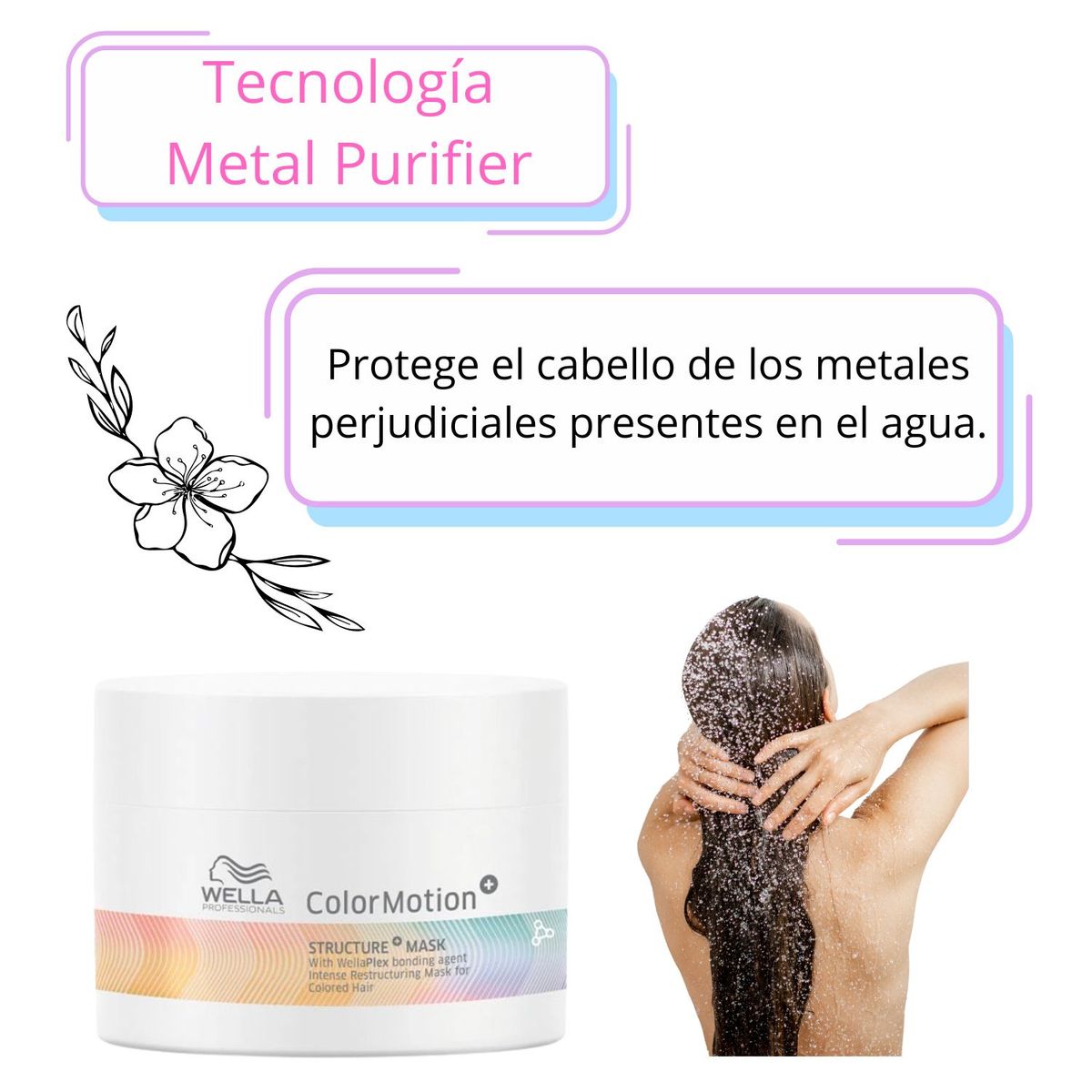 WELLA - Mascara Wella Color Motion 150ml Reconstruye Fortalece Suaviza Protege Brillo