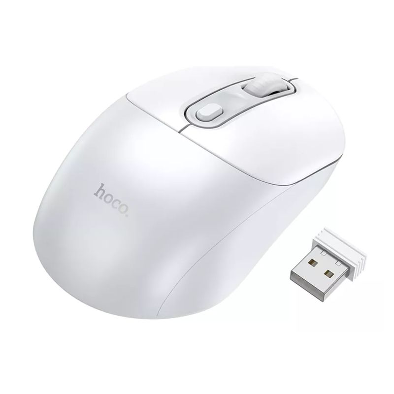 HOCO - Mouse Inalámbrico Ratón Conexión 24gz Hoco Gm28 Blanco
