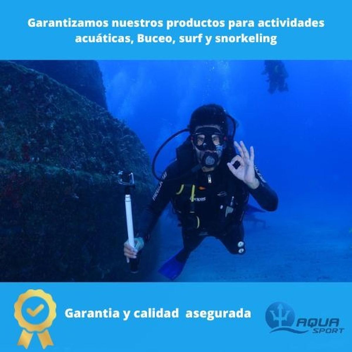 AQUASPORT - Kit Buceo Modelo Aqua F-15 Máscara y Snorkel