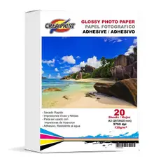 CREA PRINT - Papel Fotografico Autoadhesivo 20 Hojas A3 135 Grs Creaprint