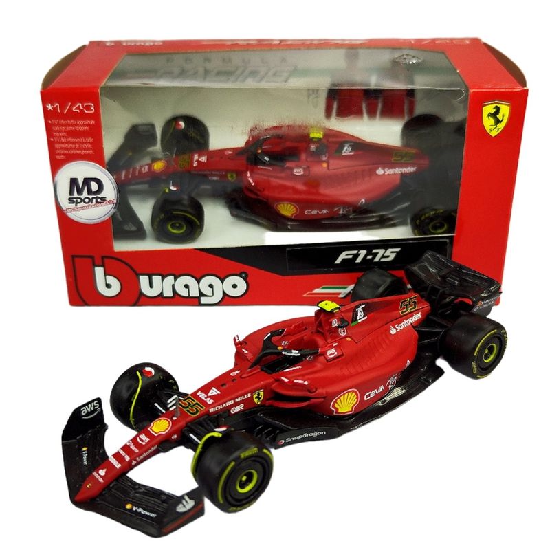 BBURAGO - Auto F1 Ferrari F1-75 2022 #55 Carlos Sainz Caja Normal 1:43